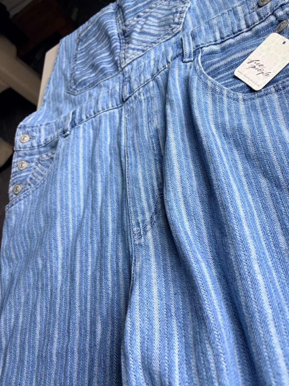 We The Free - Ziggy Stripe Denim Overalls - Picture 5 of 8